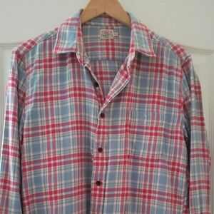 Faherty Red and Blue Plaid Casual Button Down Shirt